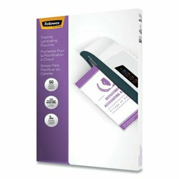 Fellowes, LAMINATING POUCHES, 3 MIL, 9in X 14.5in, GLOSS CLEAR, 50PK, Fellowes Mfg, Mfr#: 52226